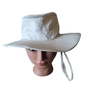 Infinity Headwear Boonie Hat Soft Shell Cream and Gray Vented NEW